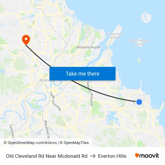 Old Cleveland Rd Near Mcdonald Rd to Everton Hills map