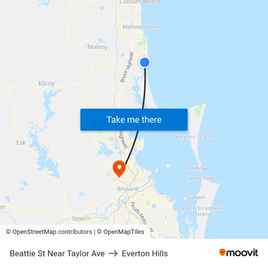 Beattie St Near Taylor Ave to Everton Hills map