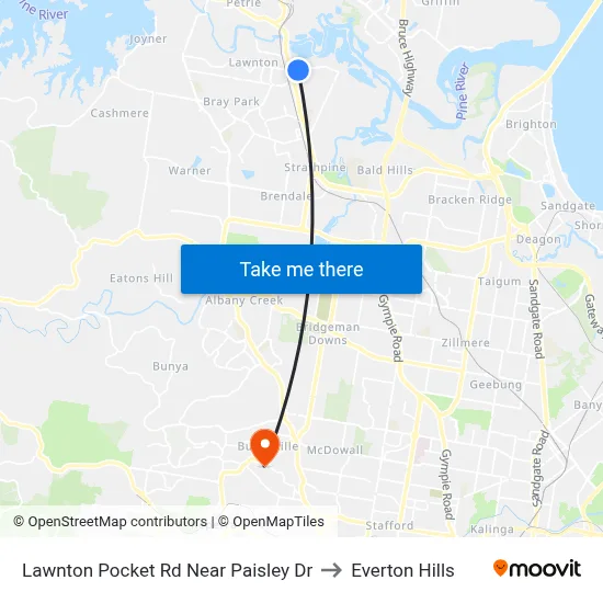 Lawnton Pocket Rd Near Paisley Dr to Everton Hills map