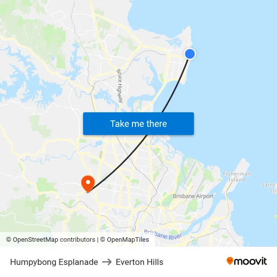 Humpybong Esplanade to Everton Hills map