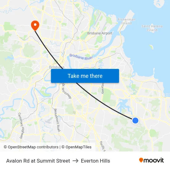 Avalon Rd at Summit Street to Everton Hills map