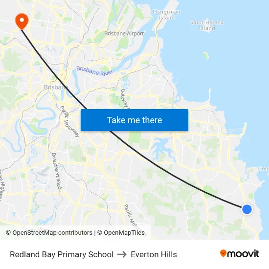 Redland Bay Primary School to Everton Hills map