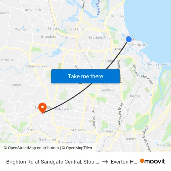 Brighton Rd at Sandgate Central, Stop 34/33 to Everton Hills map