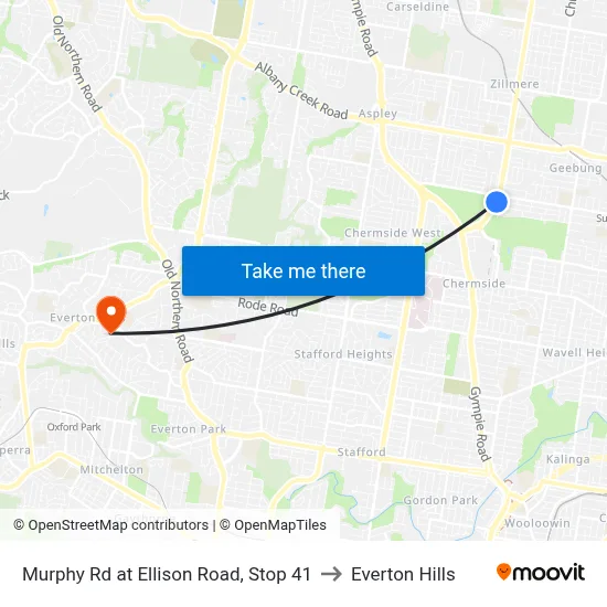 Murphy Rd at Ellison Road, Stop 41 to Everton Hills map