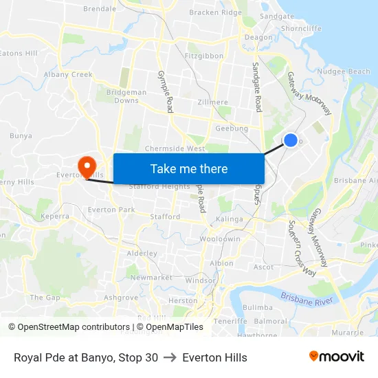Royal Pde at Banyo, Stop 30 to Everton Hills map