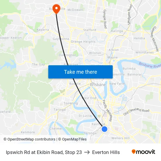 Ipswich Rd at Ekibin Road, Stop 23 to Everton Hills map