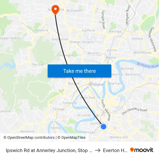 Ipswich Rd at Annerley Junction, Stop 22/21 to Everton Hills map