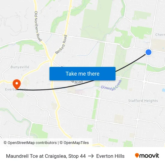 Maundrell Tce at Craigslea, Stop 44 to Everton Hills map
