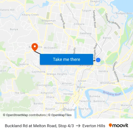 Buckland Rd at Melton Road, Stop 4/3 to Everton Hills map