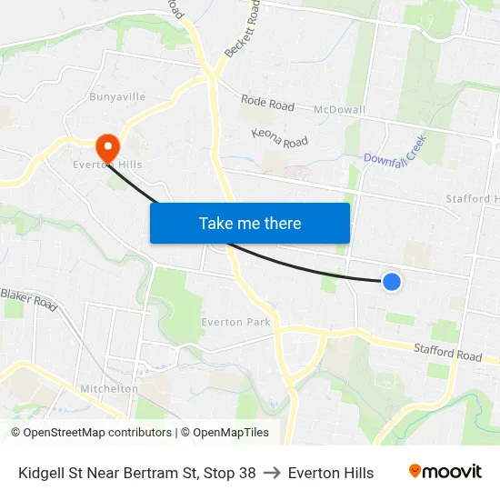 Kidgell St Near Bertram St, Stop 38 to Everton Hills map