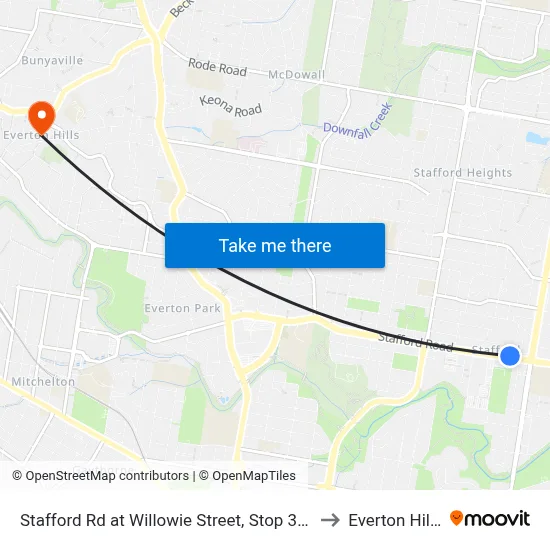 Stafford Rd at Willowie Street, Stop 30a to Everton Hills map