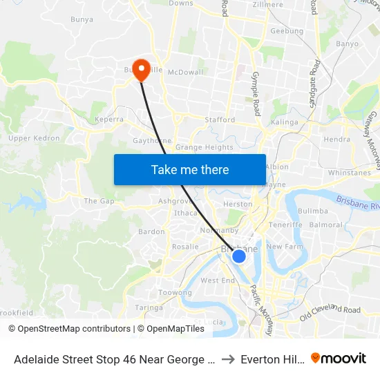 Adelaide Street Stop 46 Near George St to Everton Hills map
