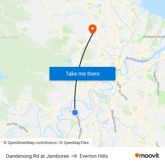Dandenong Rd at Jamboree to Everton Hills map