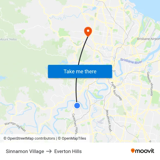 Sinnamon Village to Everton Hills map