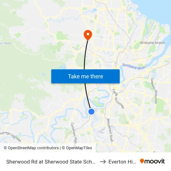 Sherwood Rd at Sherwood State School to Everton Hills map