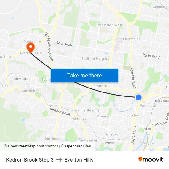 Kedron Brook Stop 3 to Everton Hills map