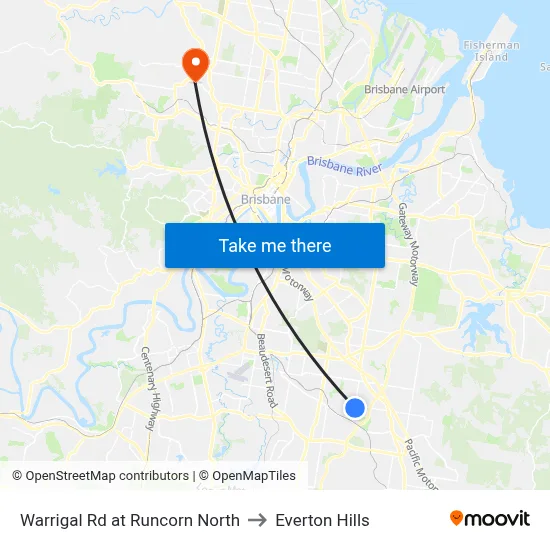 Warrigal Rd at Runcorn North to Everton Hills map