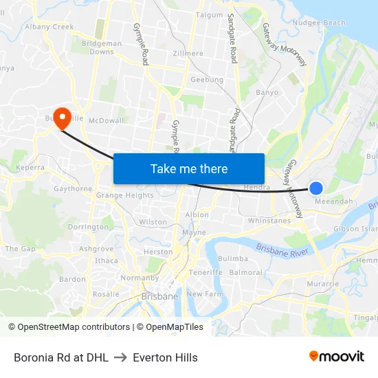 Boronia Rd at DHL to Everton Hills map
