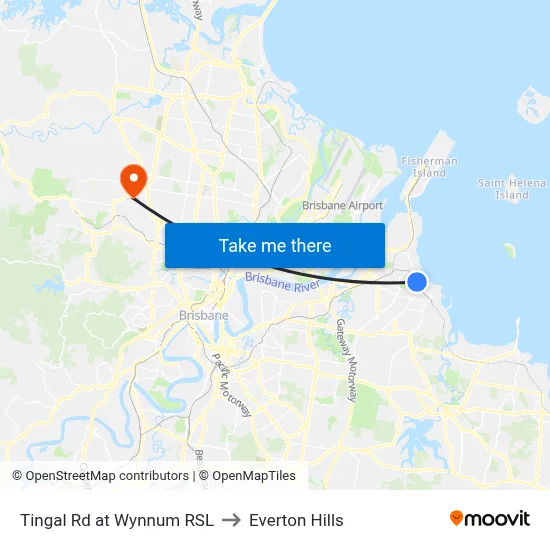Tingal Rd at Wynnum RSL to Everton Hills map