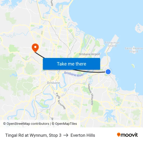 Tingal Rd at Wynnum, Stop 3 to Everton Hills map