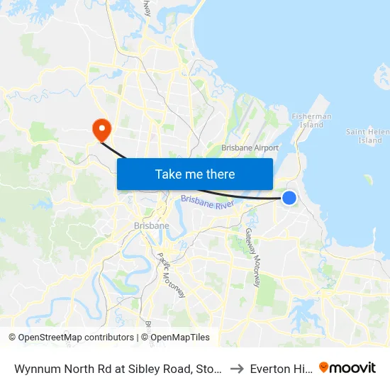 Wynnum North Rd at Sibley Road, Stop 38 to Everton Hills map