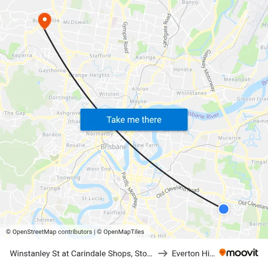 Winstanley St at Carindale Shops, Stop 49 to Everton Hills map
