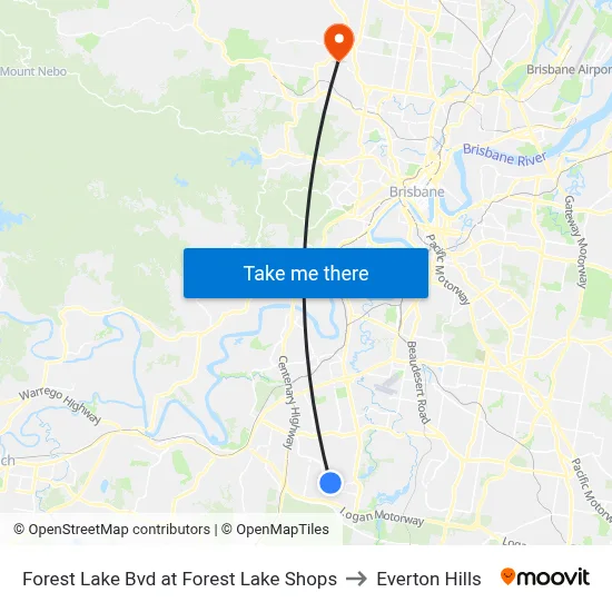 Forest Lake Bvd at Forest Lake Shops to Everton Hills map