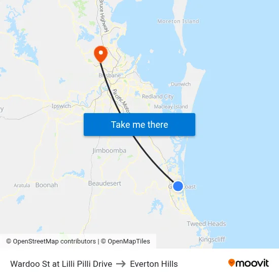 Wardoo St at Lilli Pilli Drive to Everton Hills map