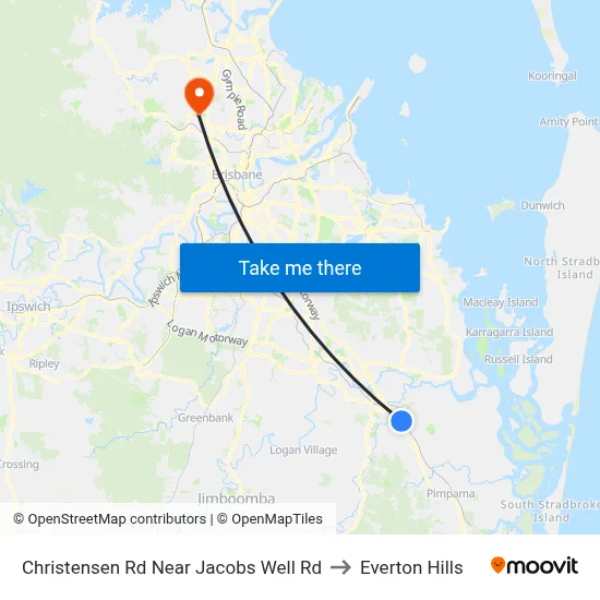 Christensen Rd Near Jacobs Well Rd to Everton Hills map