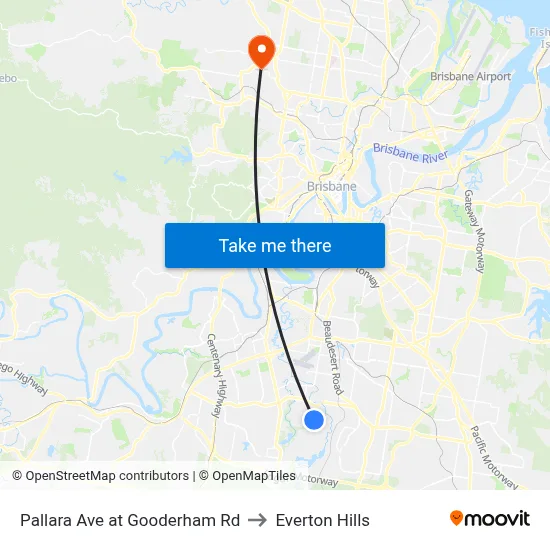 Pallara Ave at Gooderham Rd to Everton Hills map