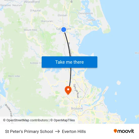 St Peter's Primary School to Everton Hills map