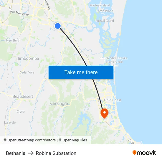 Bethania to Robina Substation map