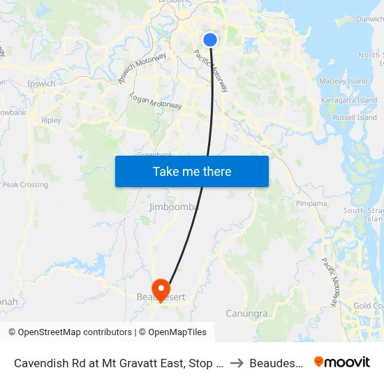 Cavendish Rd at Mt Gravatt East, Stop 60 to Beaudesert map