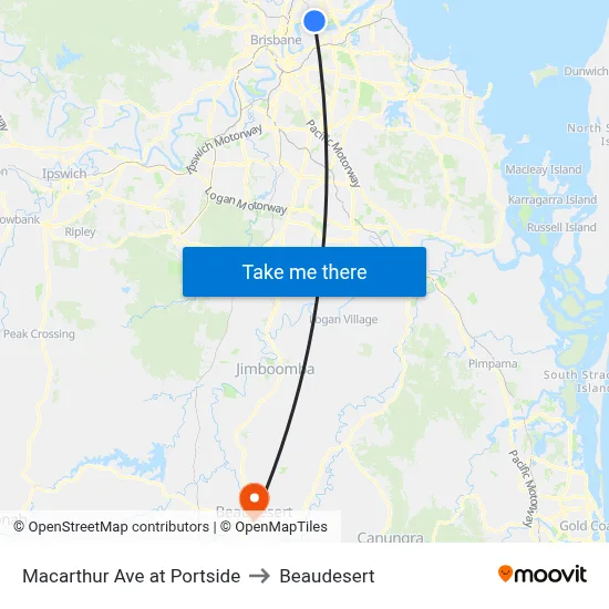 Macarthur Ave at Portside to Beaudesert map