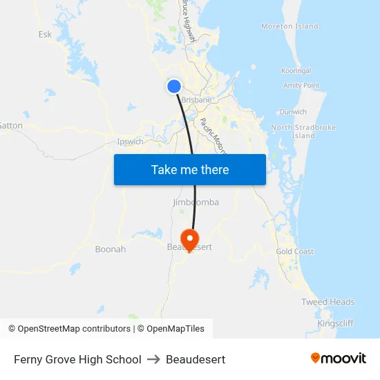 Ferny Grove High School to Beaudesert map
