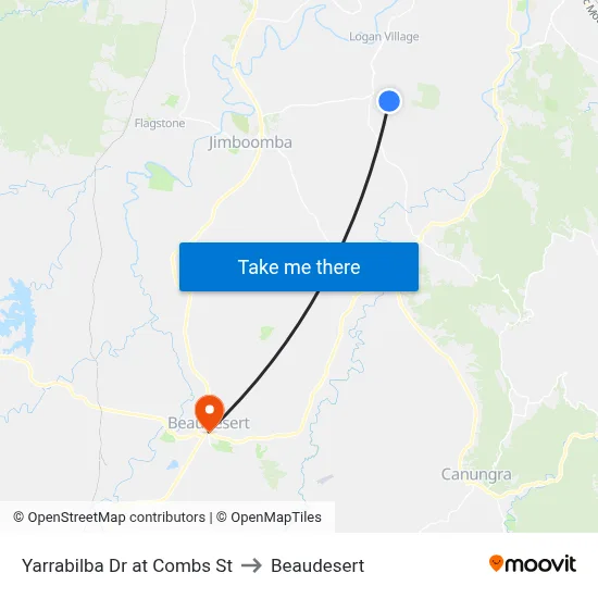 Yarrabilba Dr at Combs St to Beaudesert map