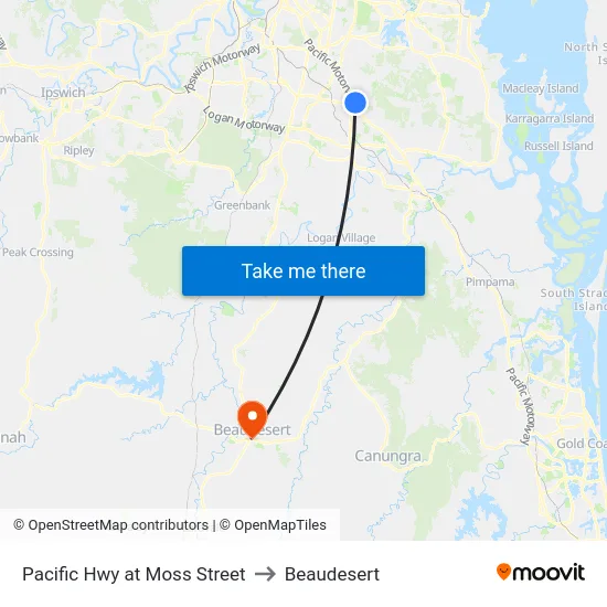 Pacific Hwy at Moss Street to Beaudesert map