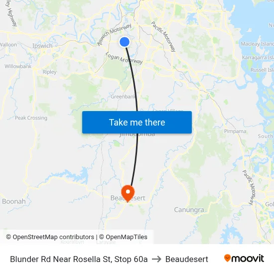 Blunder Rd Near Rosella St, Stop 60a to Beaudesert map