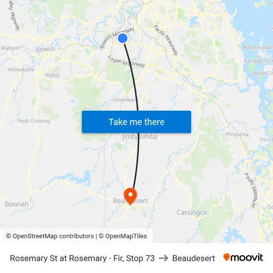 Rosemary St at Rosemary - Fir, Stop 73 to Beaudesert map