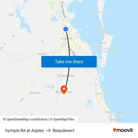 Gympie Rd at Aspley to Beaudesert map