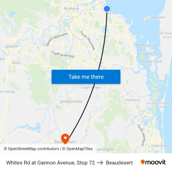 Whites Rd at Gannon Avenue, Stop 72 to Beaudesert map