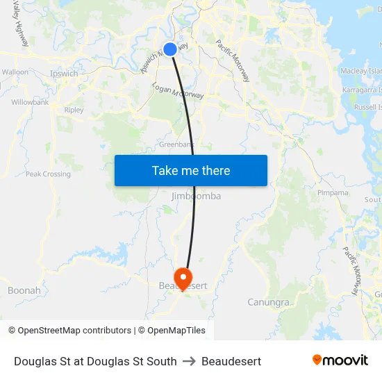 Douglas St at Douglas St South to Beaudesert map