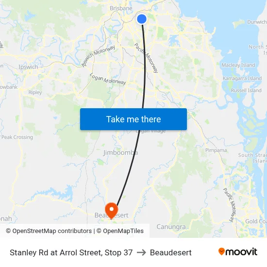 Stanley Rd at Arrol Street, Stop 37 to Beaudesert map