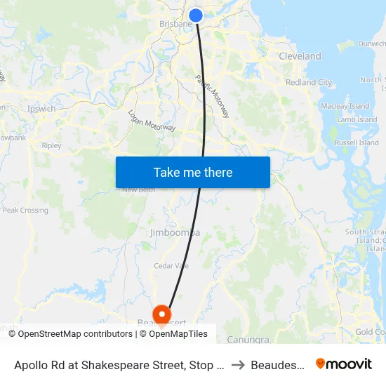 Apollo Rd at Shakespeare Street, Stop 39 to Beaudesert map
