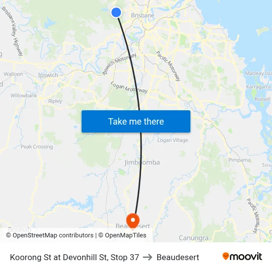 Koorong St at Devonhill St, Stop 37 to Beaudesert map