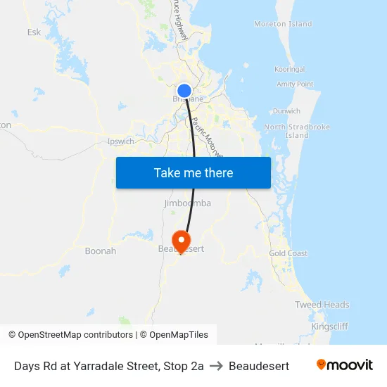 Days Rd at Yarradale Street, Stop 2a to Beaudesert map