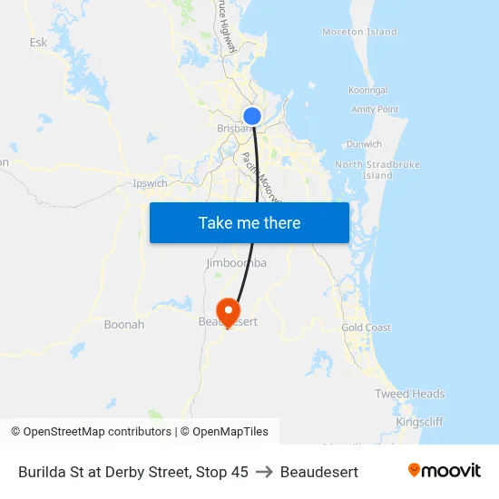 Burilda St at Derby Street, Stop 45 to Beaudesert map