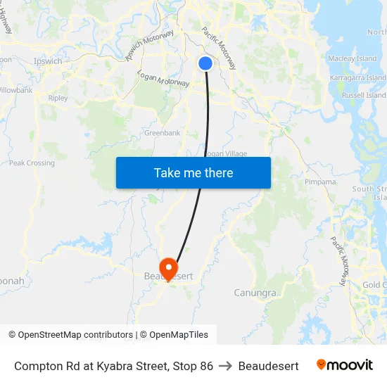 Compton Rd at Kyabra Street, Stop 86 to Beaudesert map
