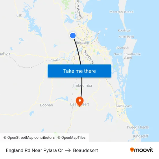 England Rd Near Pylara Cr to Beaudesert map