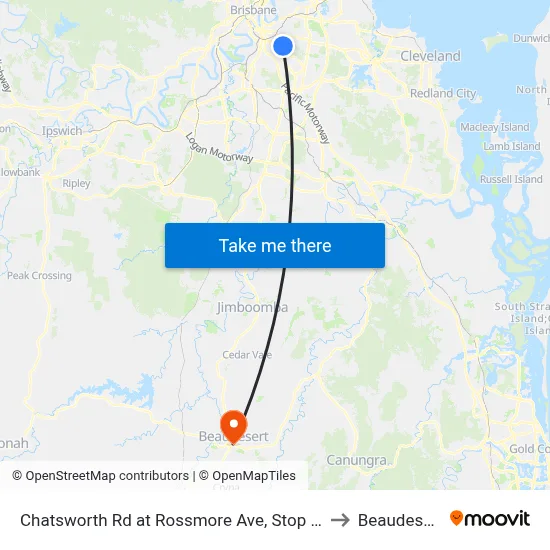 Chatsworth Rd at Rossmore Ave, Stop 32 to Beaudesert map